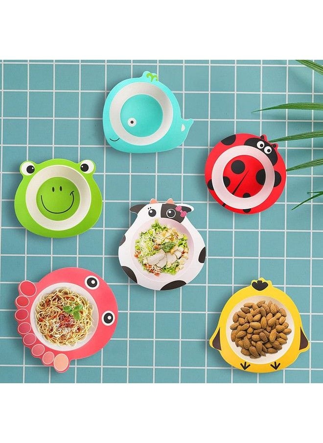 FunBlast - Baby Feeding Bowl Cow Design Eco Friendly Bamboo Fiber Bowl For Kids;Baby Utensils Feeding Bowl Tableware For Kids And Toddlers (Multicolor; 1 Pc) - Image 1