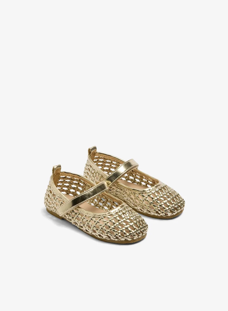 Matalan Girls Gold Woven Ballet Flats