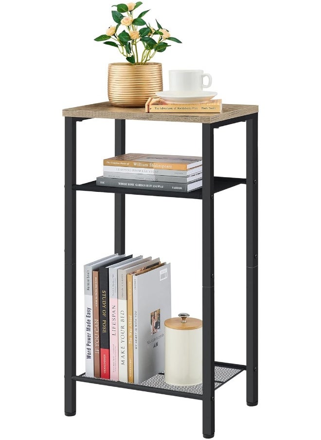 Generic Hoctieon  4 Tier End Table, Telephone Table, Tall Side Table With Storage, Small Nightstand For Small Spaces, Metal Frame, For Living Room, Bedroom, Sofa Couch, Hall, Easy Assembly, Greige  - Image 4