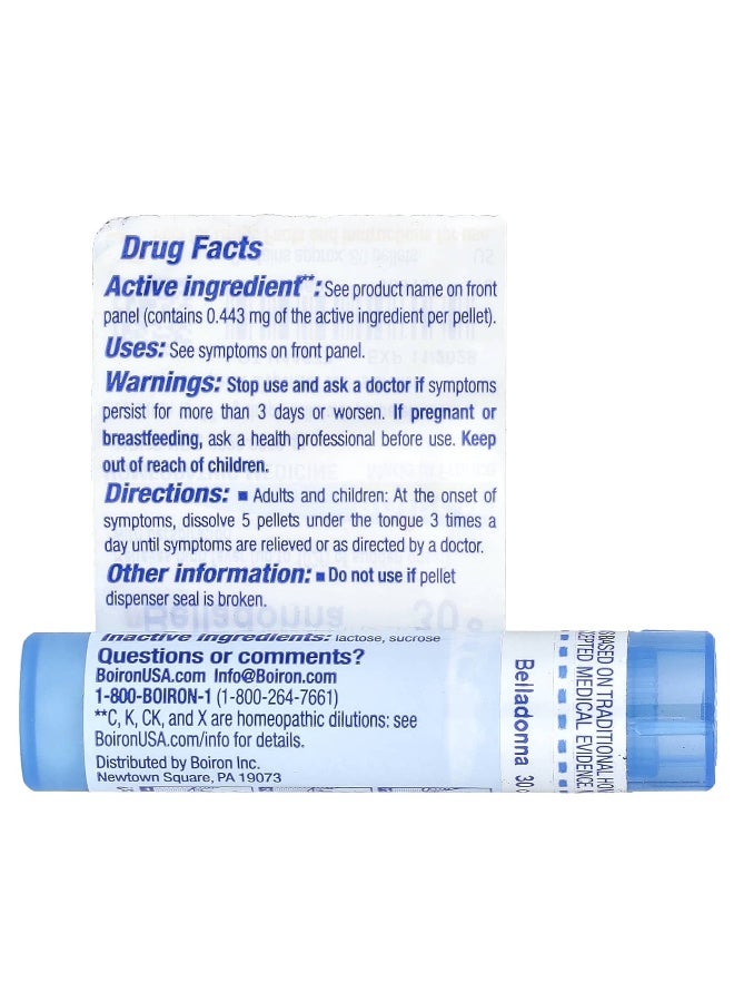 Boiron Boiron, Belladonna, 30C, Fever Relief, Approx 80 Pellets  - Image 2