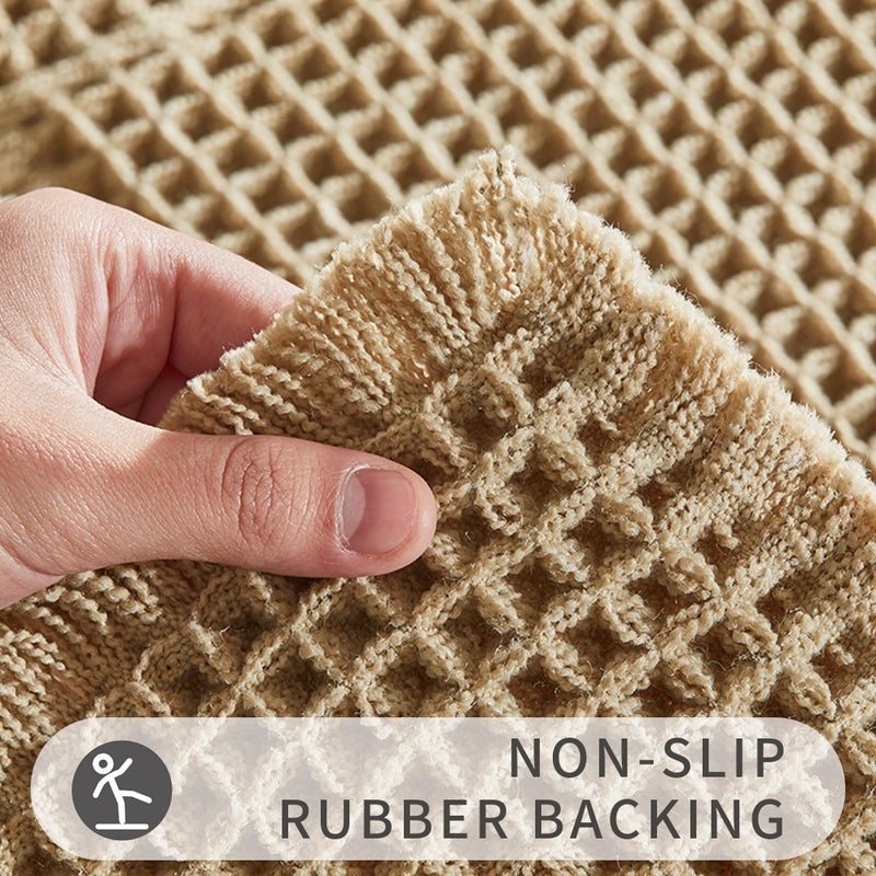 BULULOM Bath Mats for Bathroom Non Slip Waffle Luxury Bath Mat Machine Washable Bath Mat for Shower Ultra Soft Bathmat Brown 19""*48"" - Image 4