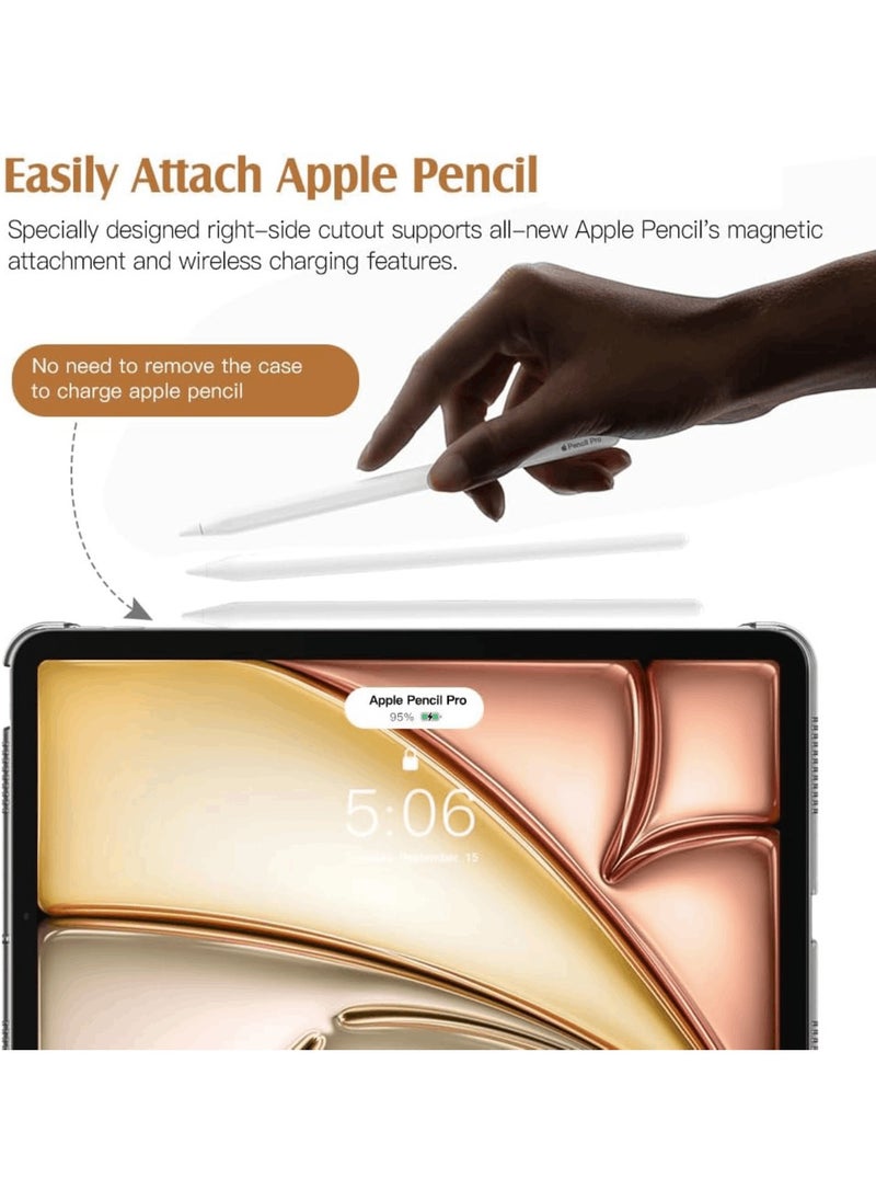 Aookay - [1+1] Case Compatible with iPad Air 11-Inch M3/M2 (2025/2024), with 1 Pack Screen Protector, Slim Hard Translucent Back Cover, Support Auto Wake/Sleep (Translucent Matte Black) - Image 1