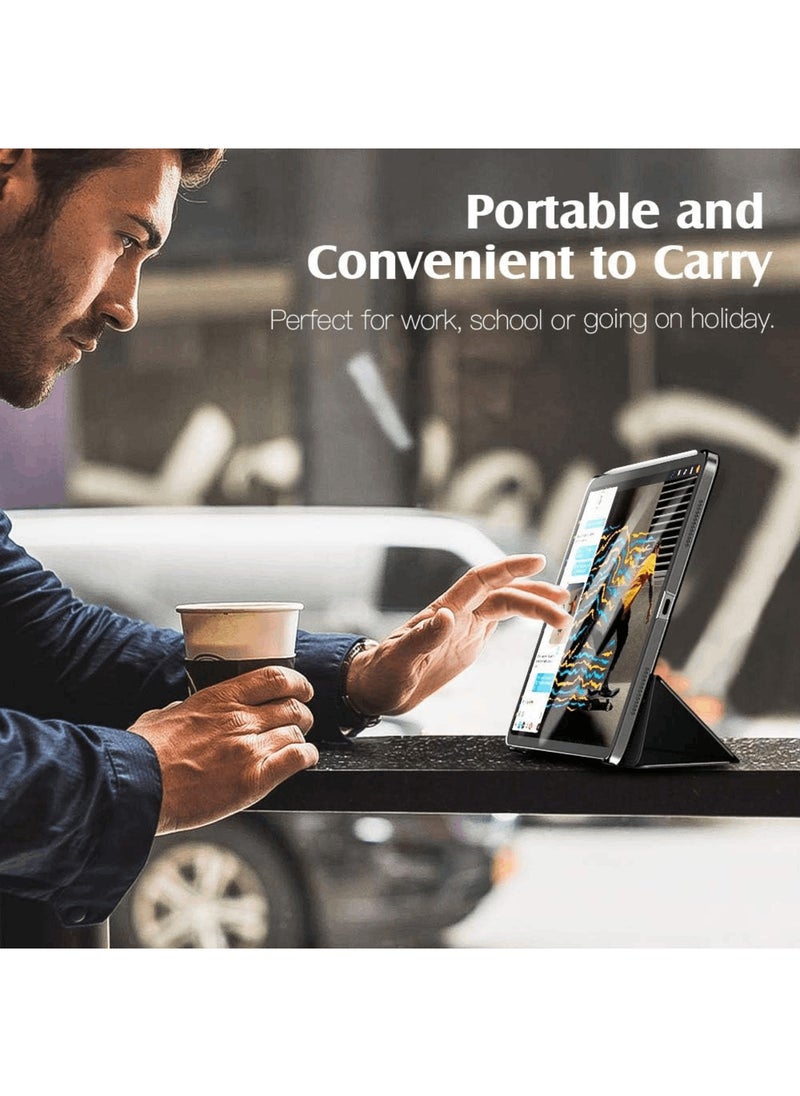 Aookay - [1+1] Case Compatible with iPad Air 11-Inch M3/M2 (2025/2024), with 1 Pack Screen Protector, Slim Hard Translucent Back Cover, Support Auto Wake/Sleep (Translucent Matte Black) - Image 1