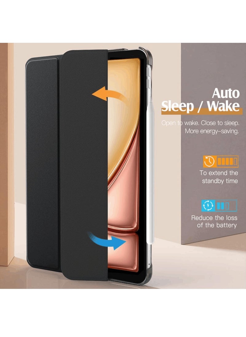 Aookay - [1+1] Case Compatible with iPad Air 11-Inch M3/M2 (2025/2024), with 1 Pack Screen Protector, Slim Hard Translucent Back Cover, Support Auto Wake/Sleep (Translucent Matte Black) - Image 1