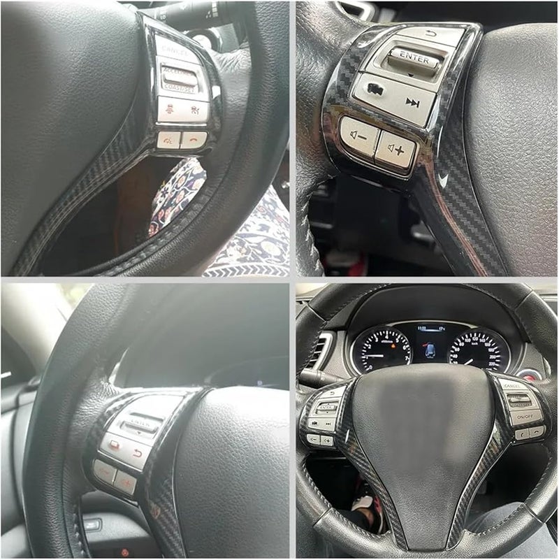 Carbon Fiber Steering Wheel Switch Button Cap Cover For Nissan Qashqai J11 X Trail Teana 2013 2018 - Image 3