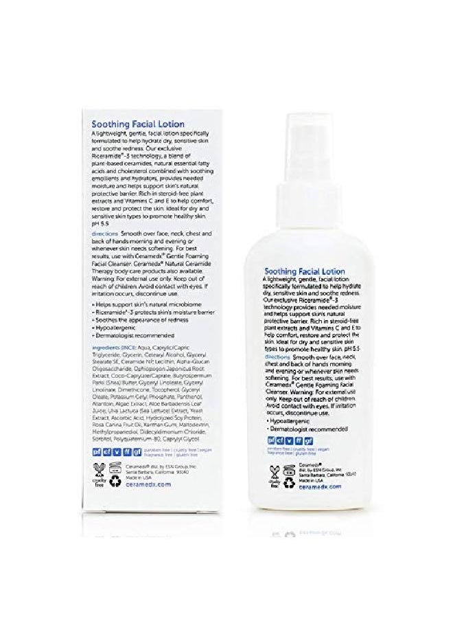 Ceramedx - Soothing Facial Lotion ; Natural Ceramide Lotion For Dry Sensitive Skin ; Cruelty Free Vegan & Fragrance Free ; 4 Fl Oz - Image 1