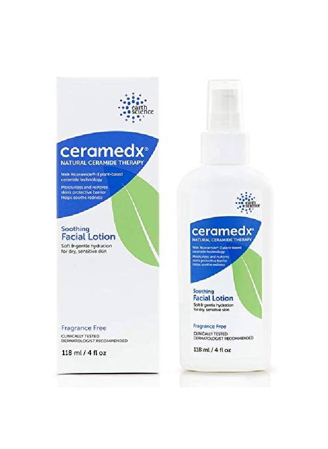 Ceramedx - Soothing Facial Lotion ; Natural Ceramide Lotion For Dry Sensitive Skin ; Cruelty Free Vegan & Fragrance Free ; 4 Fl Oz - Image 1
