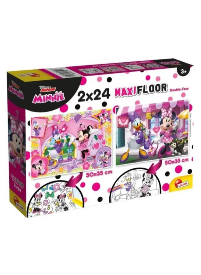 Lisciani - Disney Minnie Double-Face Puzzle &  2 x 24 Pieces - Image 1