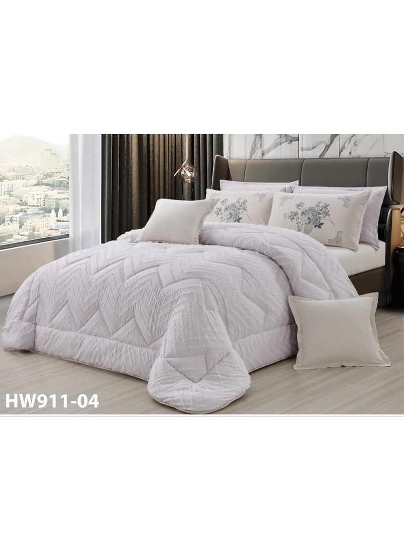 Moon Double-sided jacquard quilt set, summer mattress, 6 pieces, fixed medium filling, size 230 x 250 