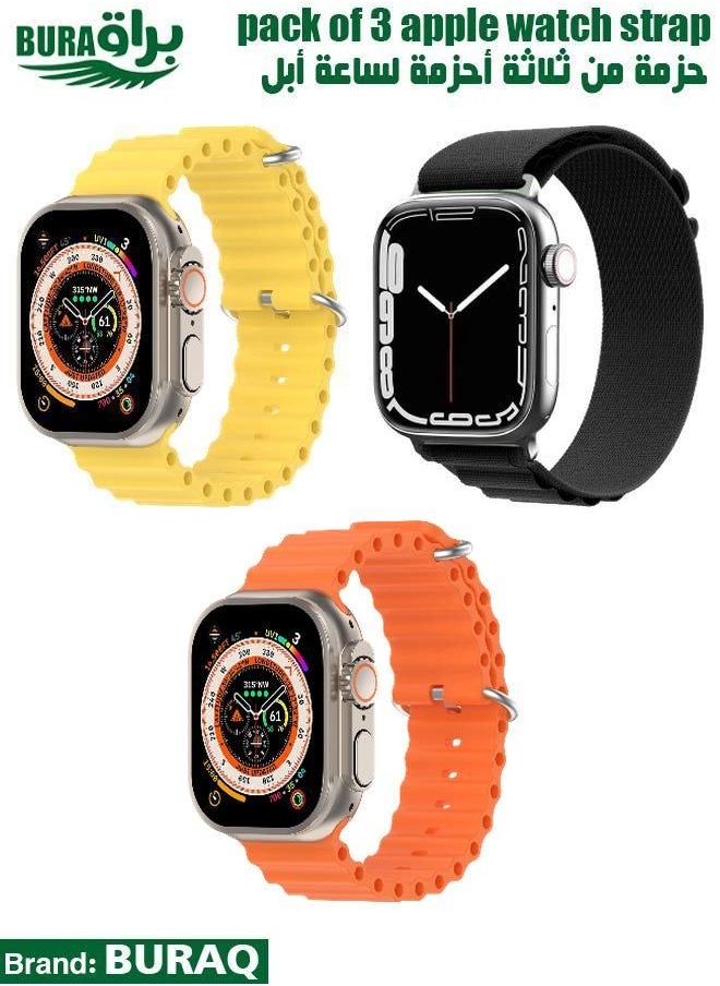 BURAQ - Apple Watch Band Strap For Apple Watch Ultra 2/Ultra 49mm, Series 10 46mm, 9/8/7 45mm, SE2/SE/6/5/4 44mm, 3/2/1 42mm - Image 1