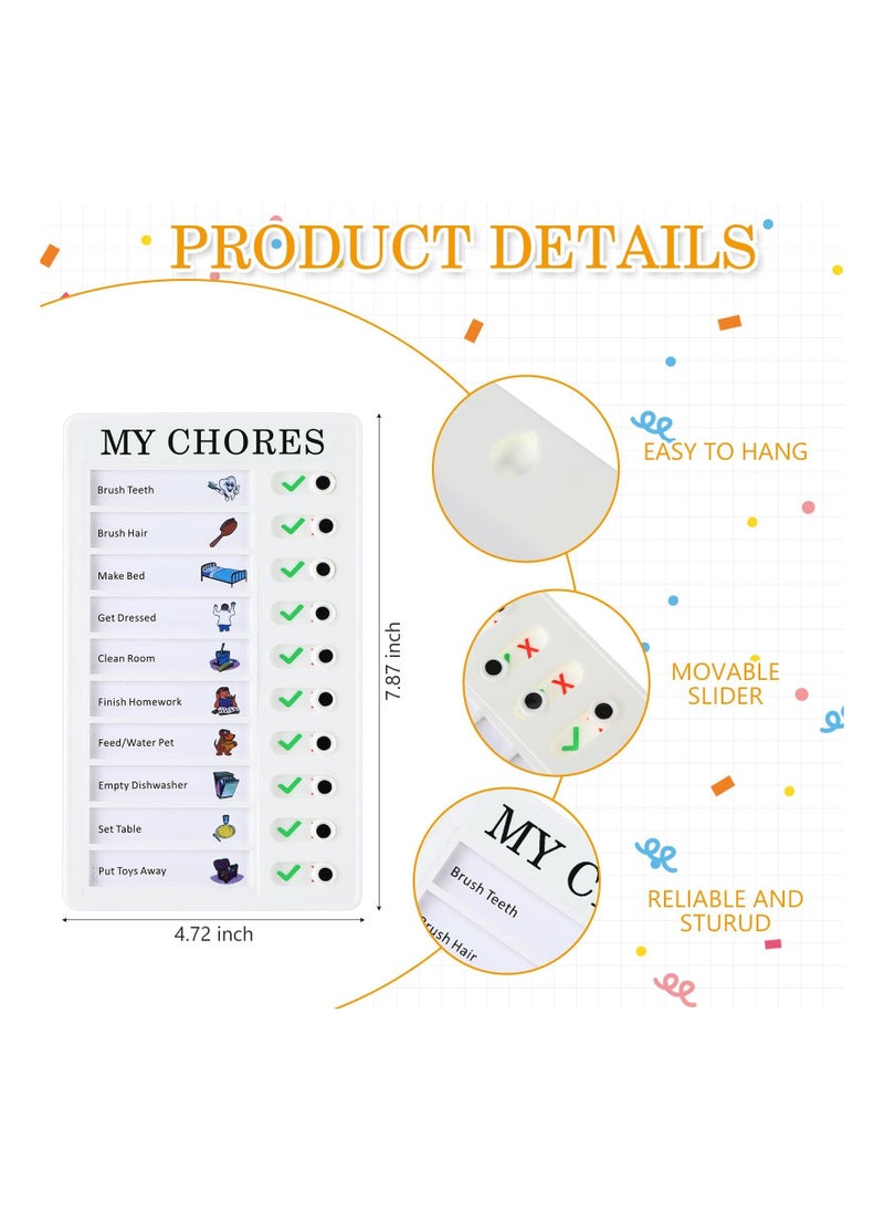 Homeosoobone - 4 Pcs Blank Chore Chart for Multiple Kids, Plastic Checklist Board with 10 Detachable Cardstock for Home Routine Planning (My Chores) - Image 1