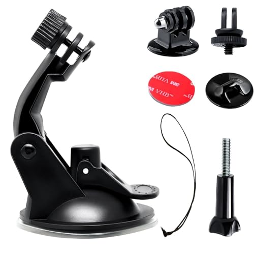 Quikprof Suction Cup with Free Tripod Mount Adapter Camera Accessories for Action Camera Hero Xiaomi Yi, Sjcam Compatible with All Standard Size sportscam Mount - Image 1