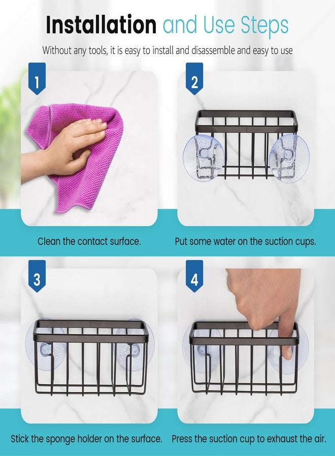 HLOOL Bronze Kitchen Sponge Holder,Sponge Holder for Kitchen Sink Scution,Sink Caddy (Bronze) - Image 5