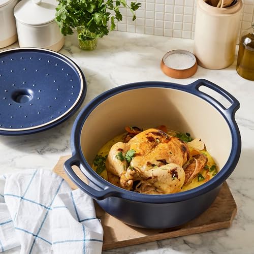 Emile Henry Made in France SUBLIME Ceramic 6 qt. Round Dutch Oven, Indigo - Image 3