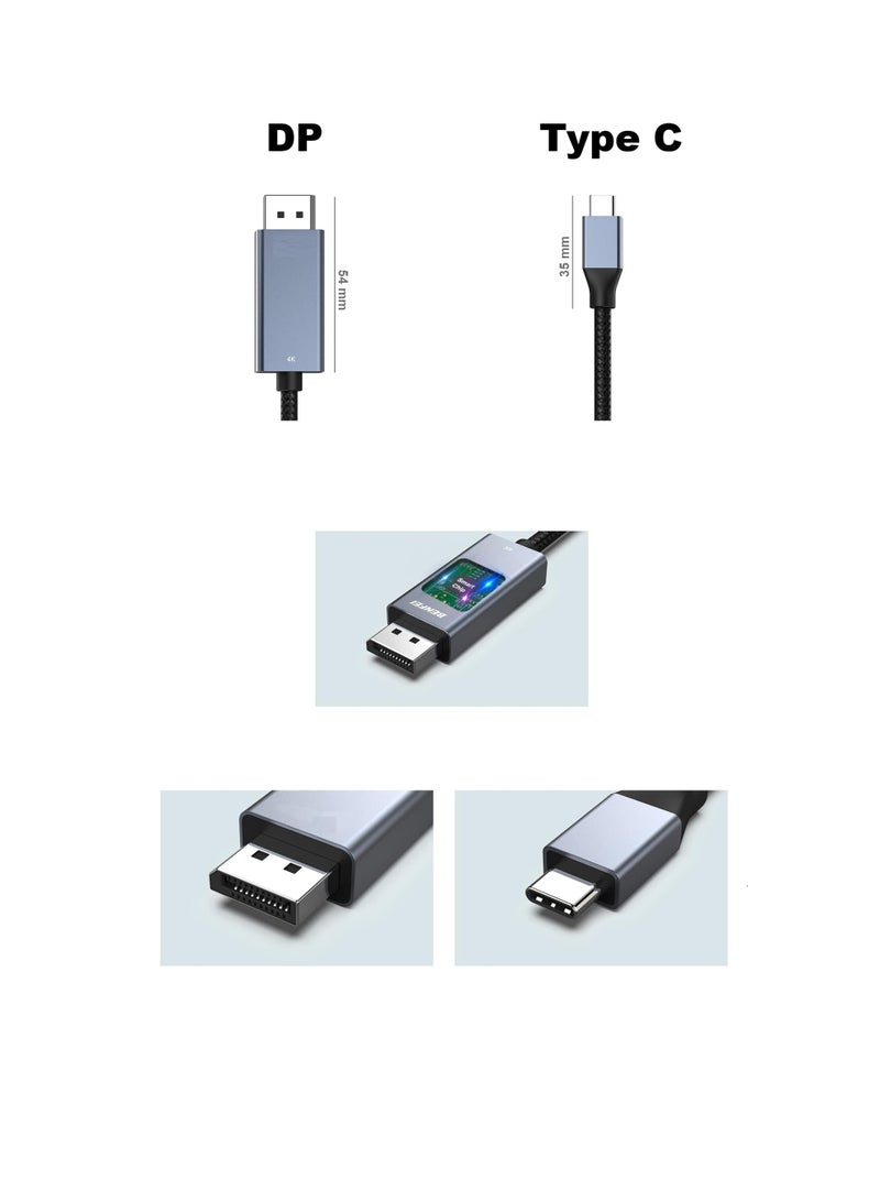 Type-C to DisplayPort Cable 8K@60Hz Ultra HD Video Output Cord – Compatible with Laptops, Tablets & Monitors - Image 4