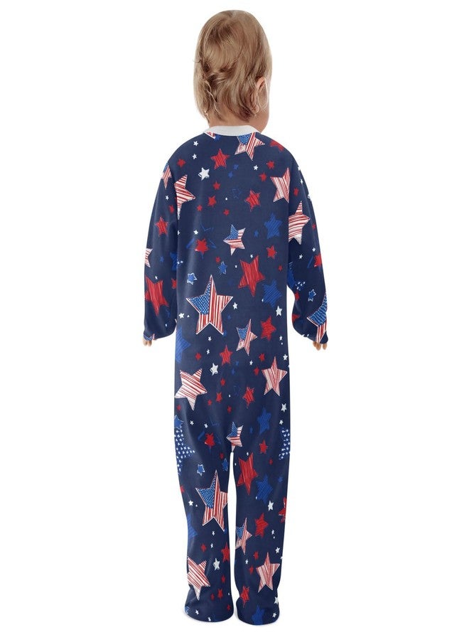Dussdil Stars Memorial Patriotic Day Baby One-Piece Footies 4th Of July Independence Newborn Rompers Pajamas Cotton Jumpsuit Footed Pjs for Sleep Play Boys Girls 9M - Image 5
