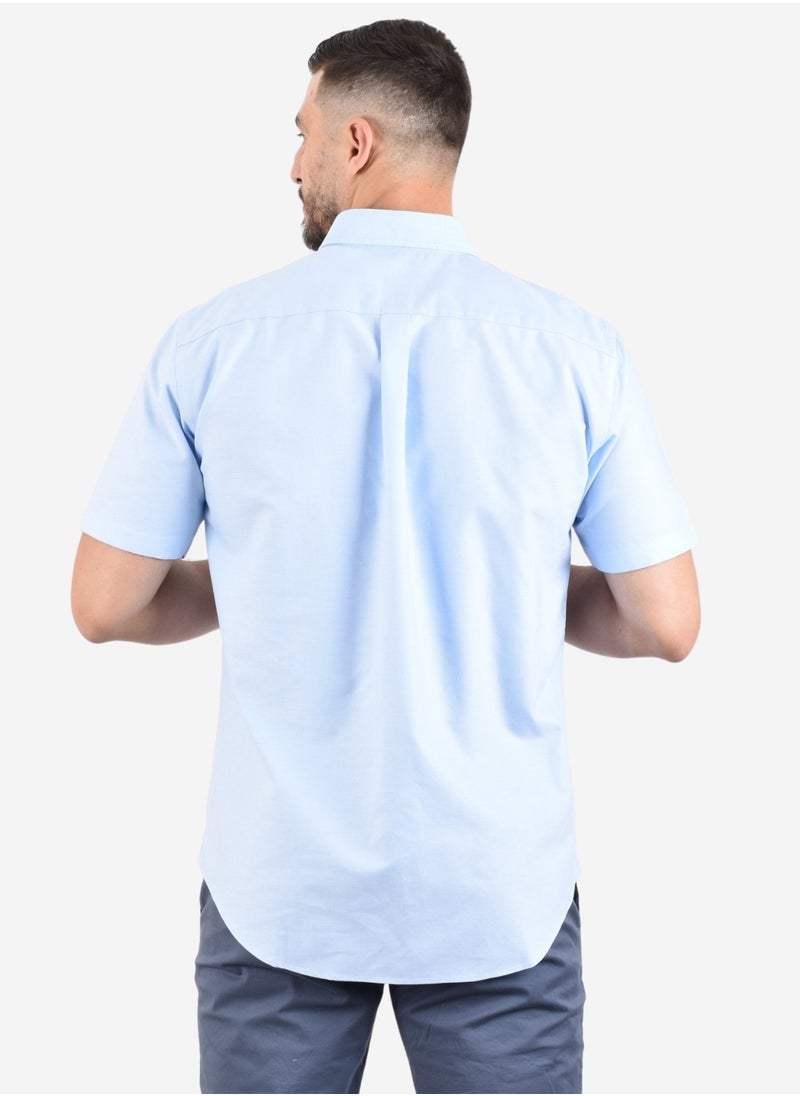 GIORDANO Men Wrinkle Free  Shirt Blue  - Image 4