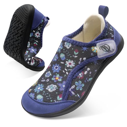 CJROSM Comfortable Wide Diabetic Shoes for Women Mes,Barefoot House Shoes Slippers for Women Indoor Outdoor,Adjustable Zero Drop Edema Shoe for Neuropathy, Breathable Nursing Shoe Wide Width Casual Sneakers - Image 1