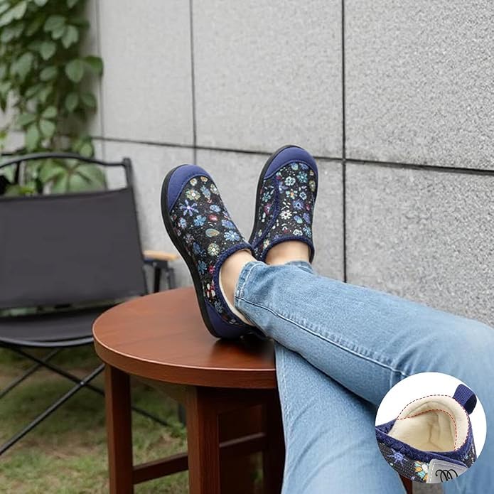 CJROSM Comfortable Wide Diabetic Shoes for Women Mes,Barefoot House Shoes Slippers for Women Indoor Outdoor,Adjustable Zero Drop Edema Shoe for Neuropathy, Breathable Nursing Shoe Wide Width Casual Sneakers - Image 2