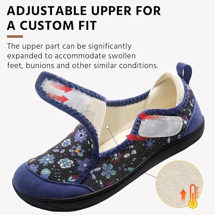 CJROSM Comfortable Wide Diabetic Shoes for Women Mes,Barefoot House Shoes Slippers for Women Indoor Outdoor,Adjustable Zero Drop Edema Shoe for Neuropathy, Breathable Nursing Shoe Wide Width Casual Sneakers - Image 4
