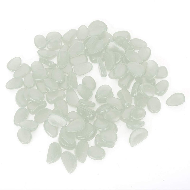 أحجار مضيئة في الظلام باللون الأصلي 100 قطعة - حصى مضيئة لتزيين الحدائق والأحواض المائية والممرات - Image 1