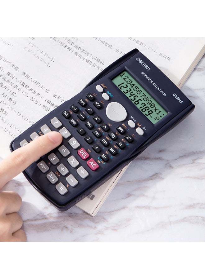 Deli آلة حاسبة علمية دلي ED82MS | 10+2 أرقام | 240 وظيفة | طاقة مزدوجة (شمسية + LR44) | سوداء | مثالية للاستخدام في المدرسة والامتحانات (1 قطعة/صندوق ملون) - Image 5
