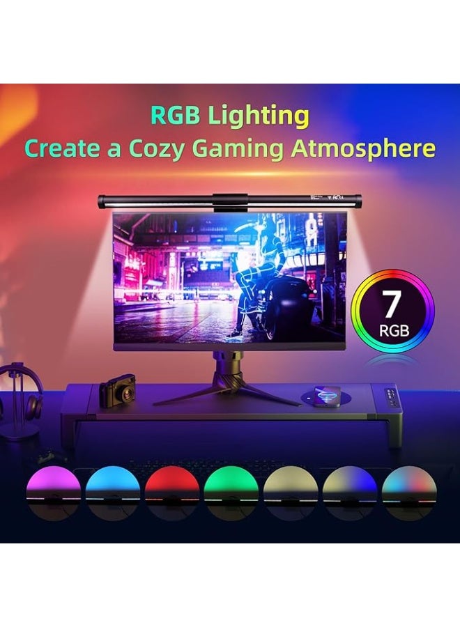 Monitor Light Bar 44CM Computer Screen Light Bar 5W RGB Mode 7 Colours USB Powered Gaming Desk Lamp3 Colour Temperature (3000K-6500K) and Brightness Adjustment For Home Indoor, Work, Study Lighting - Image 3