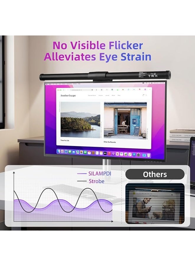 Monitor Light Bar 44CM Computer Screen Light Bar 5W RGB Mode 7 Colours USB Powered Gaming Desk Lamp3 Colour Temperature (3000K-6500K) and Brightness Adjustment For Home Indoor, Work, Study Lighting - Image 5