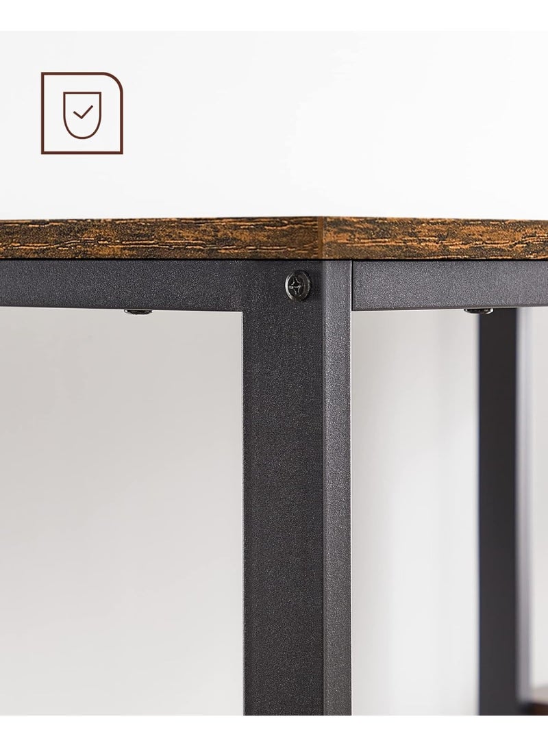 VASAGLE Industrial Computer Desk with 2 Adjustable Shelves, Writing and Work Table for Home Office, Living Room, Study Room, Rust Brown Engineered Wood Top with Black Steel Frame, Compact and Sturdy 140 x 60 x 75 cm - Image 5