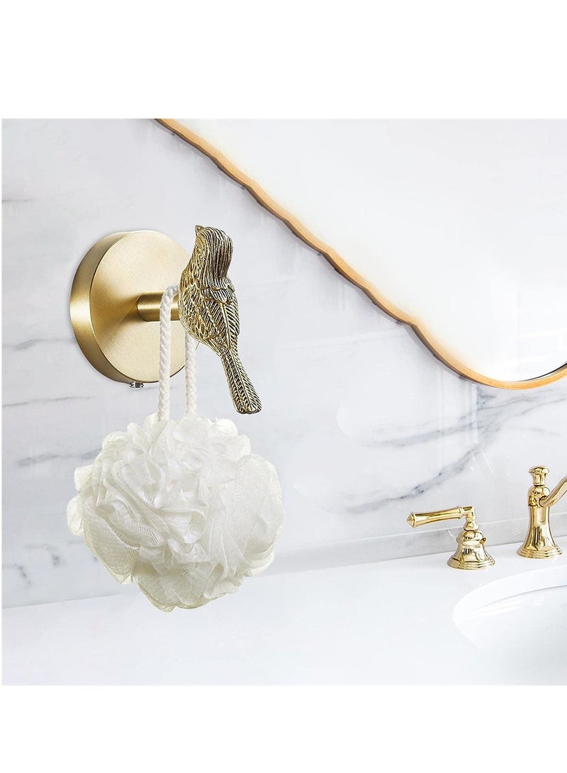 KASTWAVE Bird Shape Hooks, Brass Hooks, Gold BrassTowel Hooks,Brass Decorative Hooks, Gold Brass Coat Hooks Wall Mounted, Gold Brass Bird Coat Wall Hooks, Stainless Steel Brushed Brass Hooks - Image 2