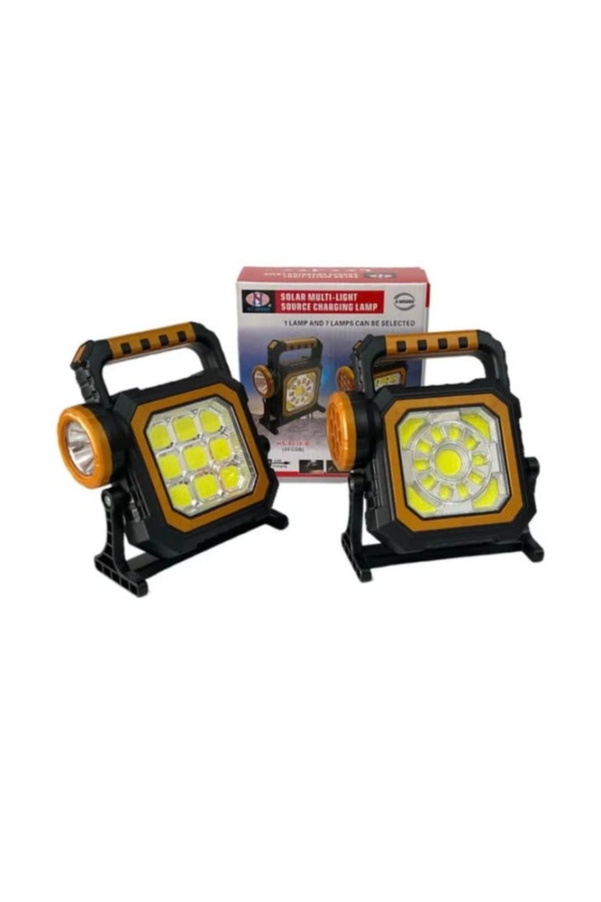 مصباح طوارئ يدوي LED محمول قابل لإعادة الشحن (طاقة شمسية +TYPE-C+ USB) - Image 3