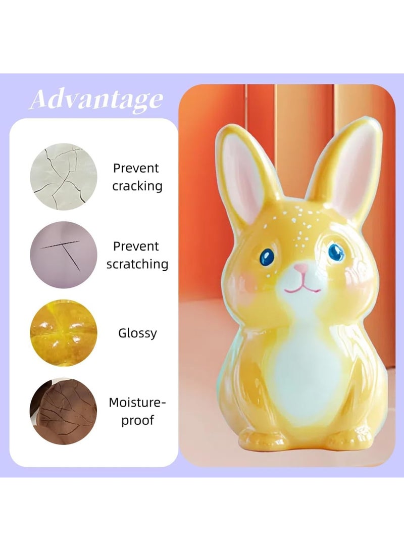 SYOSI ورنيش طين جاف، مادة مانعة للتسرب للطين الشفاف مع لمسة نهائية لامعة طبيعية، 60 مل طلاء مع 6 فرش للفخار والحرف اليدوية، سهل التطبيق كطبقة حماية للفنانين والهواة - Image 4