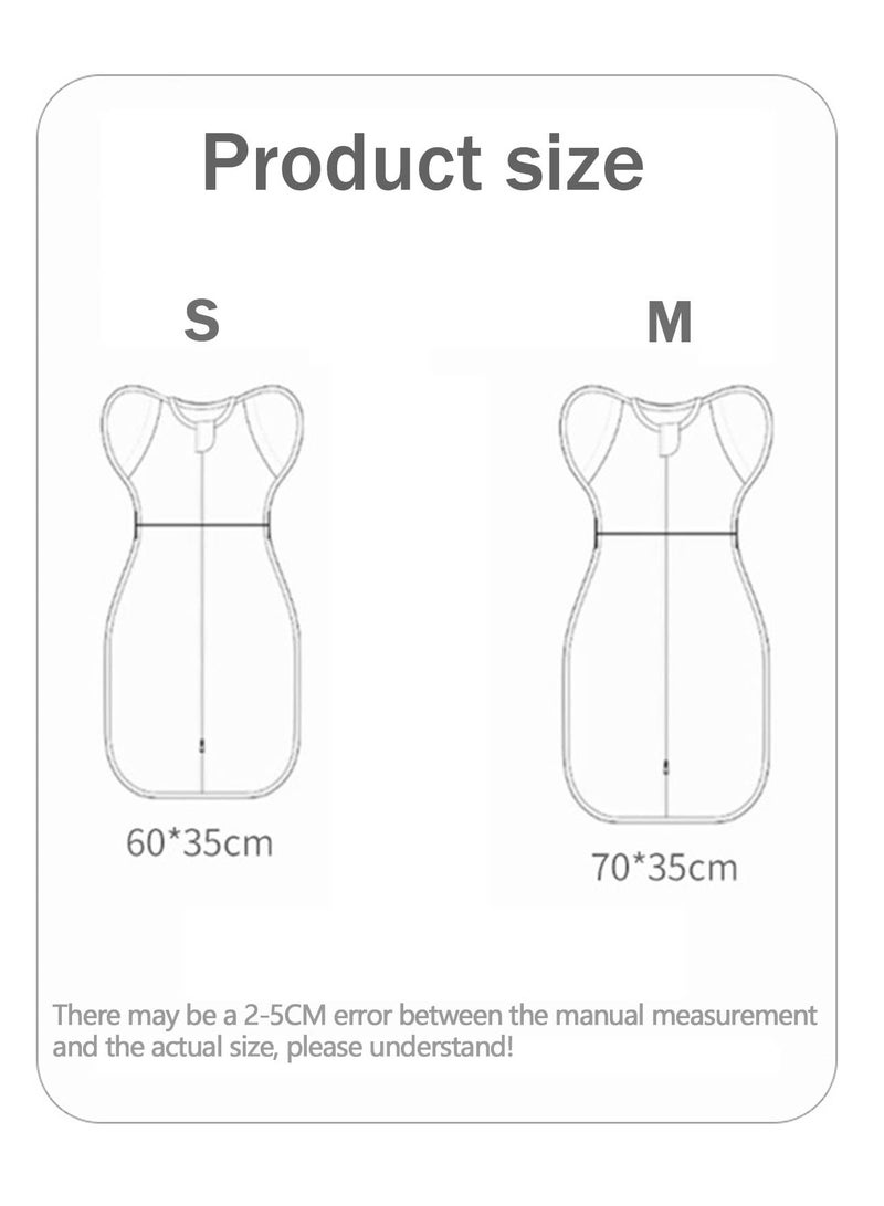 joybuy Baby Swaddle Wrap Size S Newborn Sleep Sack Sleeping Bag with Arms 2-Way Zipper Unisex Baby Blanket for 3-9 Months Infant Daily Use and Outdoor Sleep Blue 60x35cm - Image 2