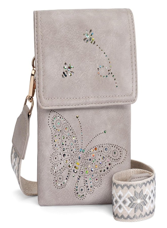 KITEVIUN Leather Small Crossbody Bags for Women Trendy Cell Phone Bag Wallet Purses Butterfly Design - Image 1