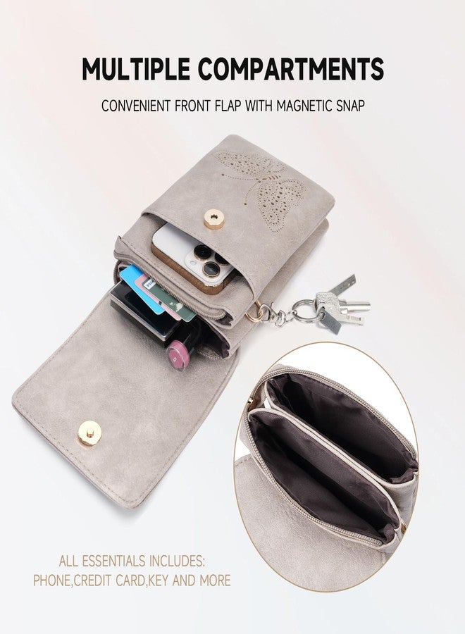 KITEVIUN Leather Small Crossbody Bags for Women Trendy Cell Phone Bag Wallet Purses Butterfly Design - Image 3