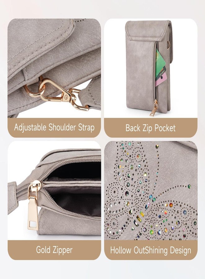 KITEVIUN Leather Small Crossbody Bags for Women Trendy Cell Phone Bag Wallet Purses Butterfly Design - Image 5