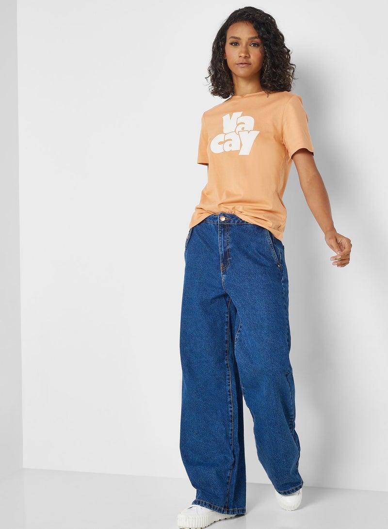 PIECES Text Print T-Shirt  - Image 4
