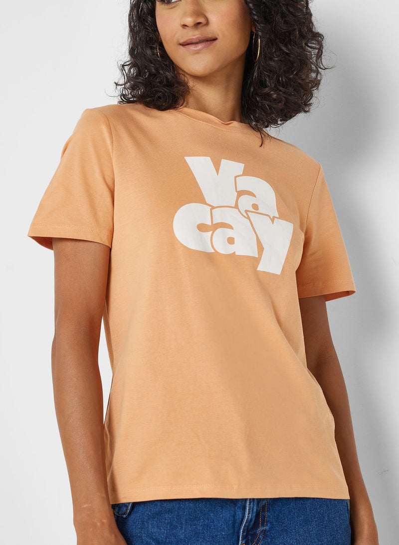 PIECES Text Print T-Shirt - Image 1