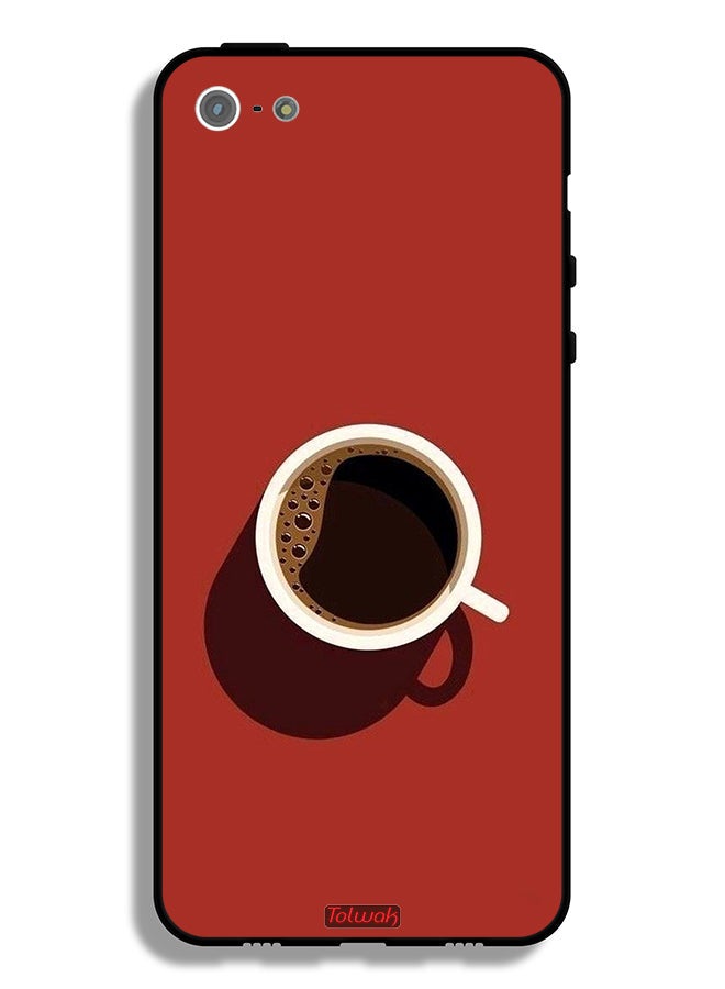 Tolwak Apple iPhone 5/5s/SE Protective Case Coffee Cup Art - Image 2