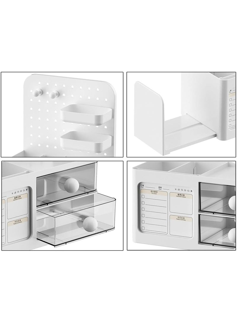 كيلا منظم سطح المكتب، منظم مستحضرات التجميل، منظم مكتب بسيط ومريح، صندوق تخزين أدوات مكتبية للمنزل والغرفة الدراسية والمكتب، أبيض - Image 5