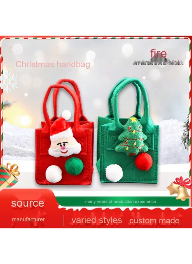 Generic - Christmas Eve Apple Gift Bag Felt Handheld Candy Packaging Box Small Gift Bag Peace Fruit Gift Box - Image 1