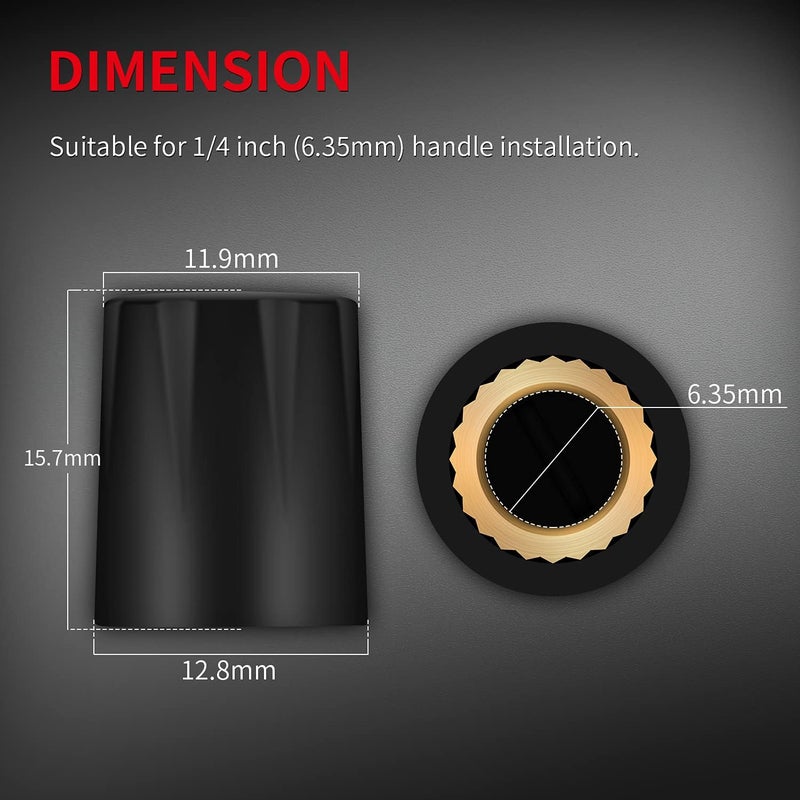 DAIERTEK 10pcs Black Davies 1900h Clone Guitar Effect Pedal knob 1/4 Shaft Set Screw for Amplifier amp boss Volume Control - Image 4