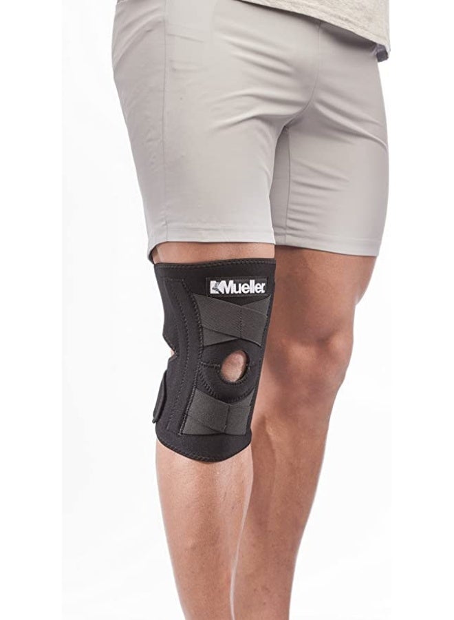 Mueller Sports Medicine Self Adjusting Adult Knee Support Braces For Knee Pain With Side Stabilizers For Men And Women Black 14-20 Inches One Size Fits Most - Image 4