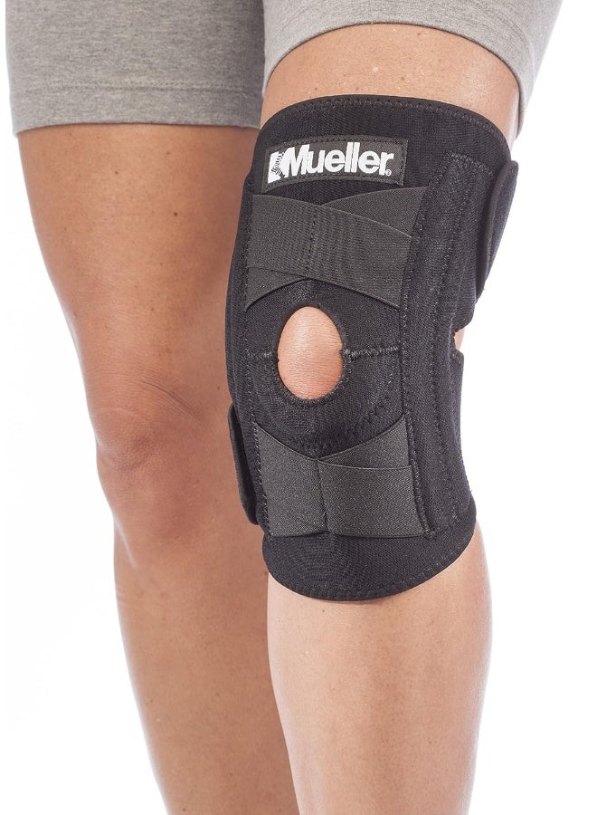 Mueller Sports Medicine Self Adjusting Adult Knee Support Braces For Knee Pain With Side Stabilizers For Men And Women Black 14-20 Inches One Size Fits Most - Image 2