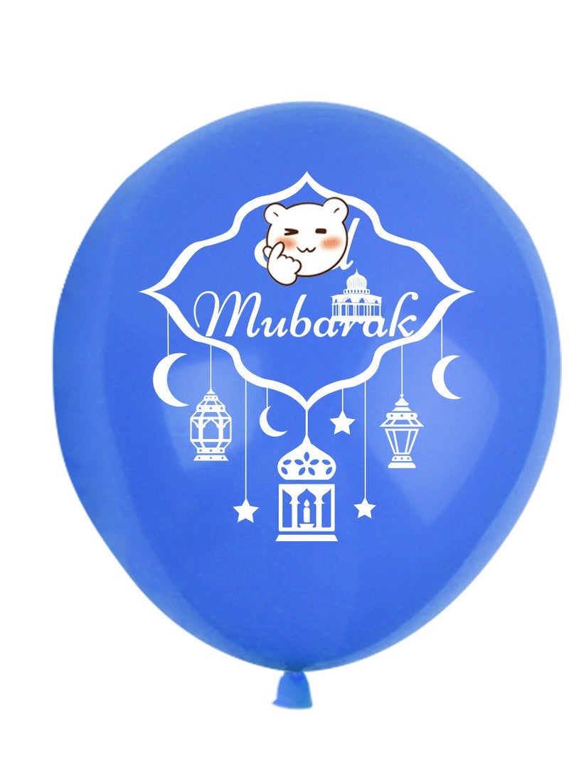 12 بالونة زينة على شكل قمر، بالونات زينة لمهرجان منتصف الخريف، زينة لمناسبات رمضان (3من كل من اللون الأرجواني والذهبي والأزرق والأسود) - Image 3