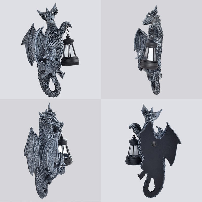 Solar Wall Mount Dinosaur Outdoor Light for Home Garden Decor Animal Statue Luminous Wall Lamp - Image 3