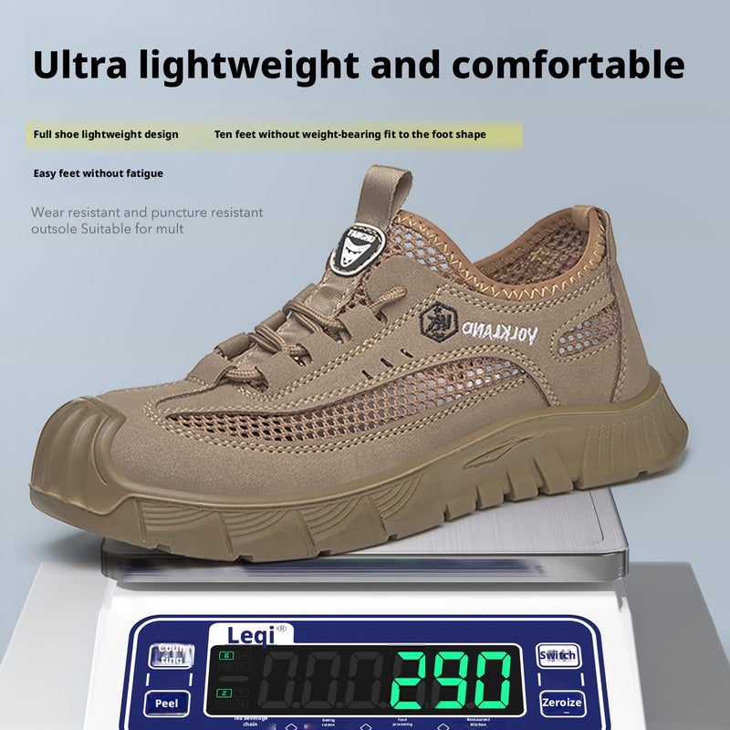 Zudun Summer Breathable Safety Shoes Men's Lightweight Plastic Steel Toe - Image 3