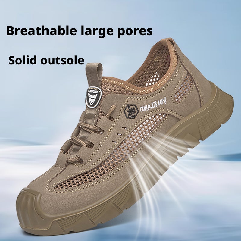 Zudun Summer Breathable Safety Shoes Men's Lightweight Plastic Steel Toe - Image 1
