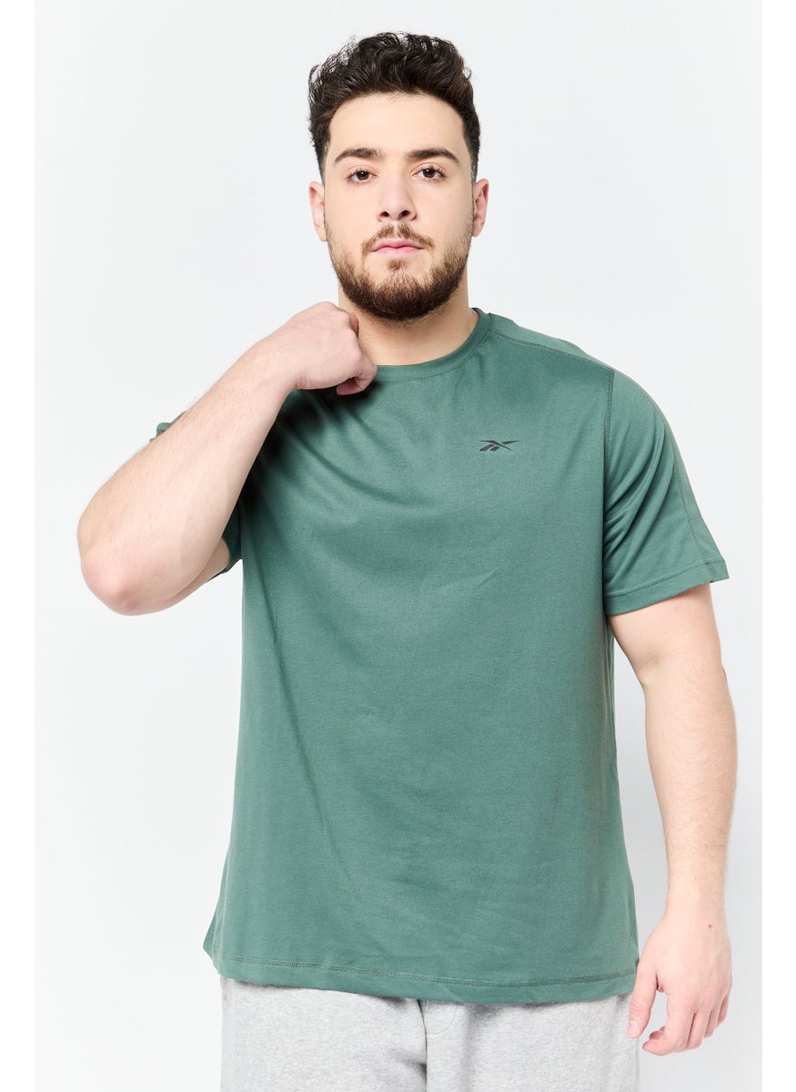 Reebok Men Sportswear Fit Short Sleeves Training T-Shirt, Green  - Image 1