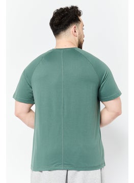 Reebok Men Sportswear Fit Short Sleeves Training T-Shirt, Green  - Image 4